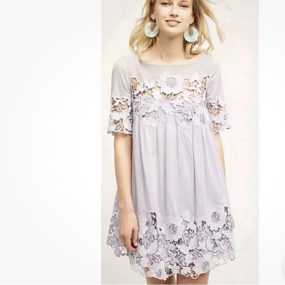 Anthropologie Holding Horses Magnolia Lace Dress Lilac Size US 4 - Picture 1 of 10